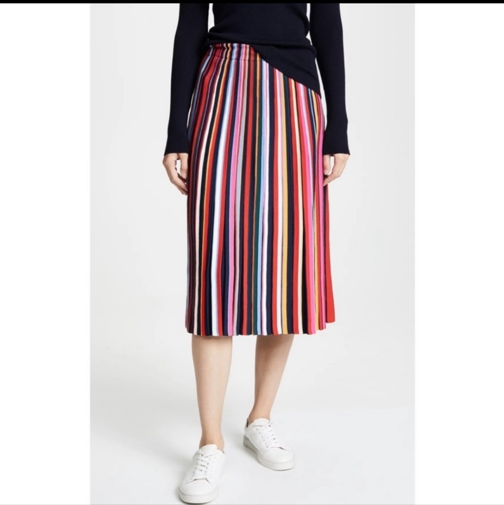 Tory Burch Ellis Rainbow Pleated Skirt